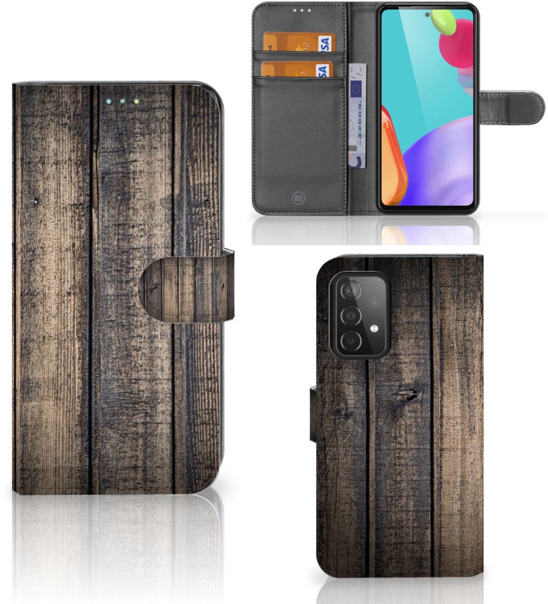 Samsung Galaxy A52 Book Style Case Steigerhout