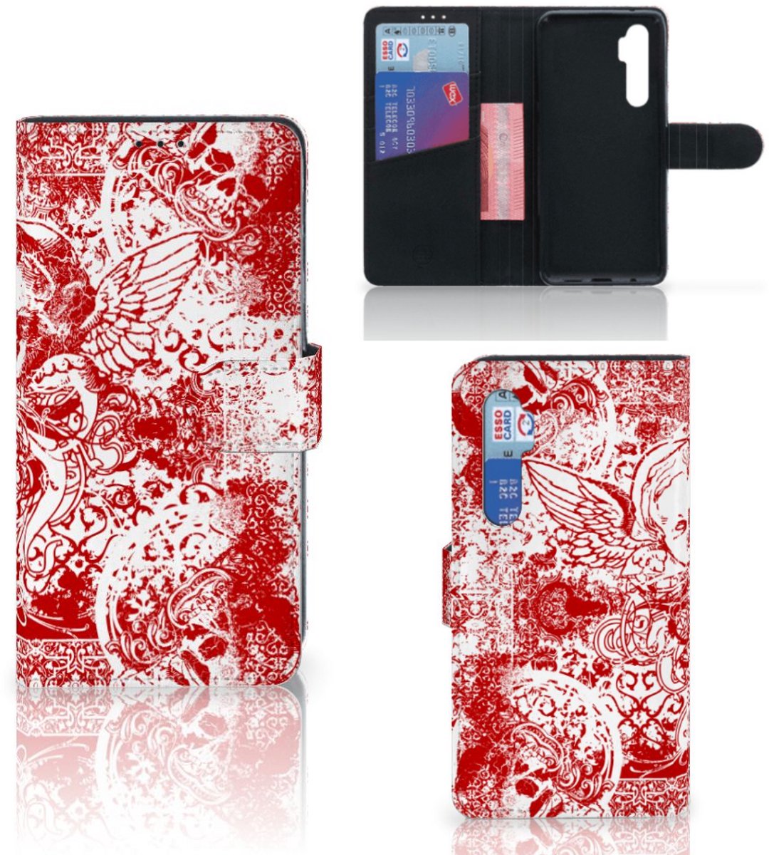 Telefoonhoesje met Naam Xiaomi Mi Note 10 Lite Angel Skull Rood