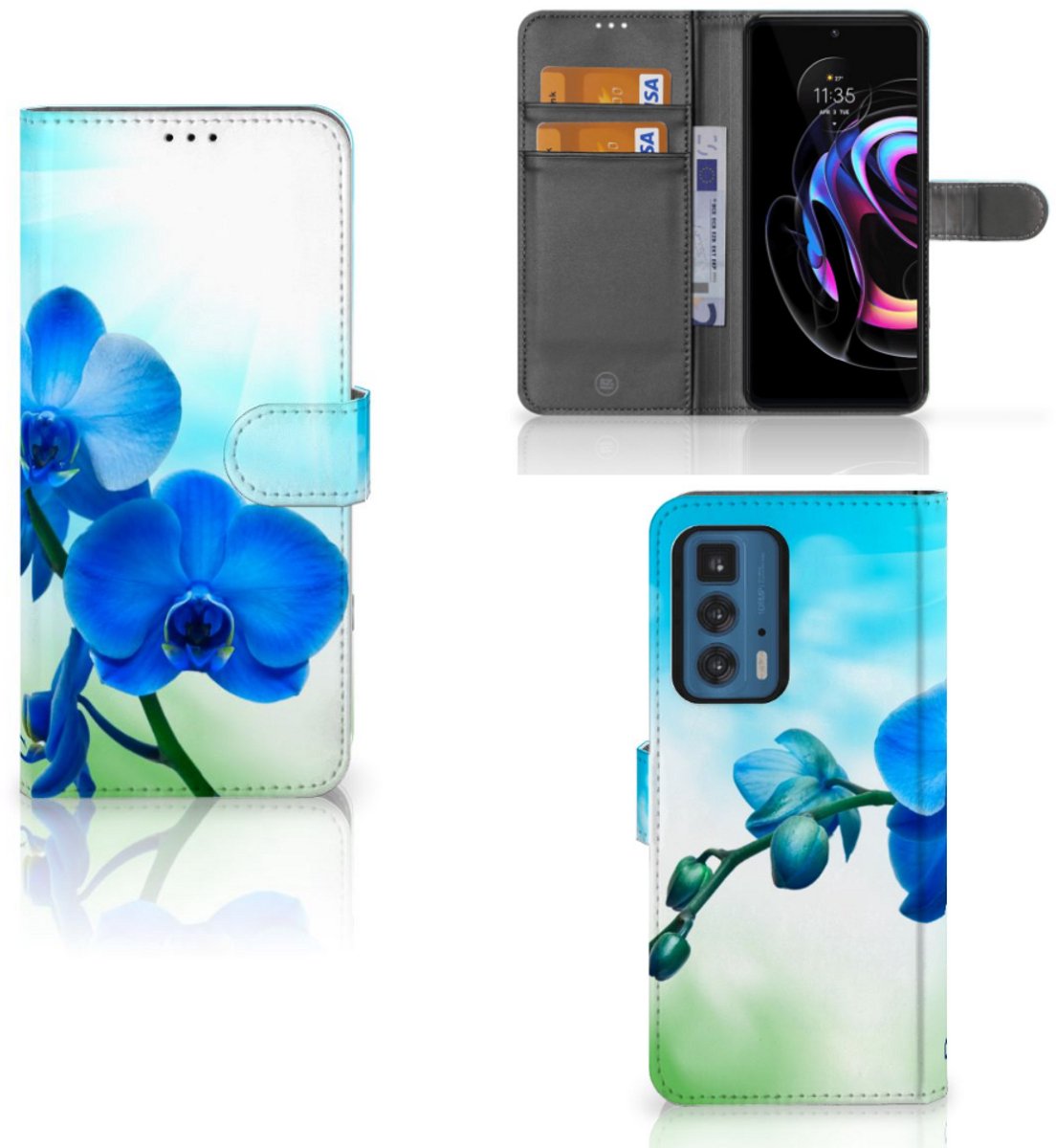 Motorola Edge 20 Pro Hoesje Orchidee Blauw - Cadeau voor je Moeder