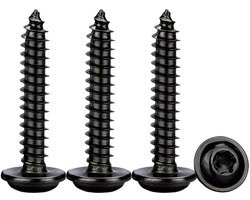 Drenky Zelfborende Schroeven Zwart, 50 Stuks M5x20mm Plaatschroeven Met Ring Torx Houtschroeven Zwart Roestvrij Staal A2 V2A
