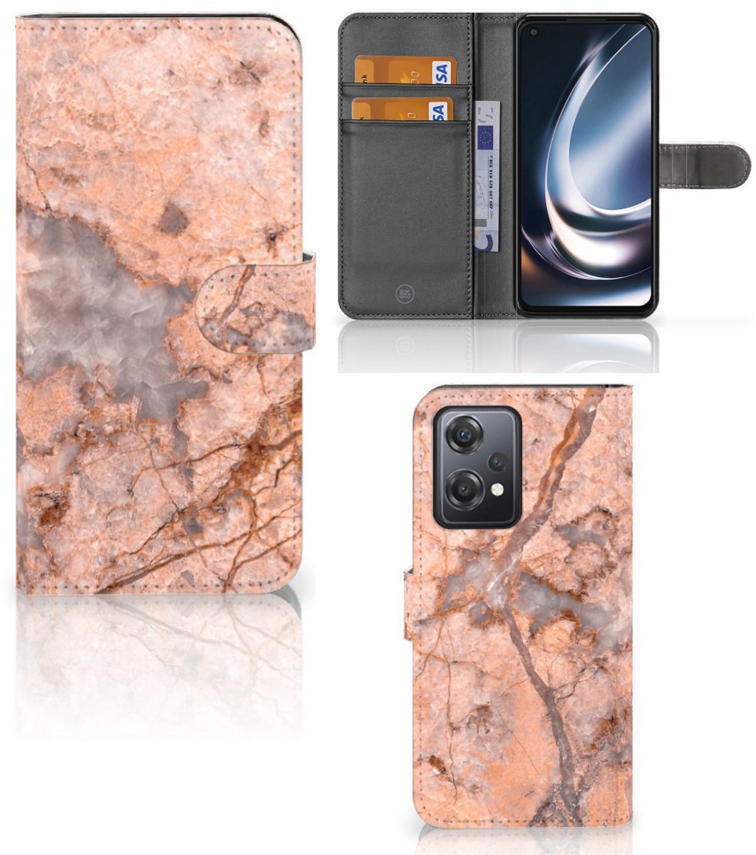 OnePlus Nord CE 2 Lite Bookcase Marmer Oranje