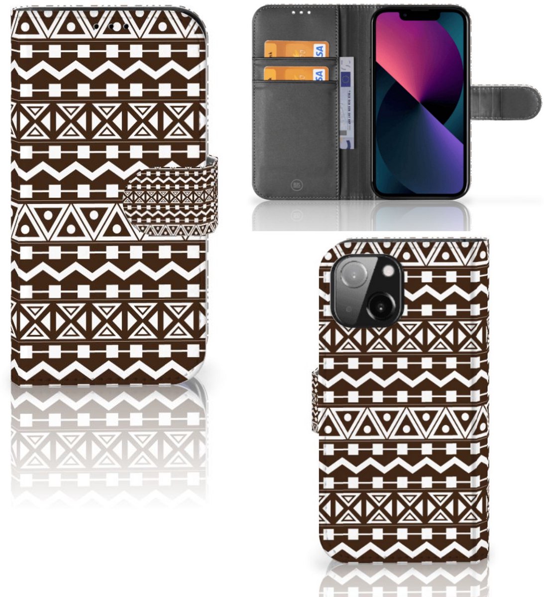 iPhone 13 Mini Telefoon Hoesje Aztec Brown