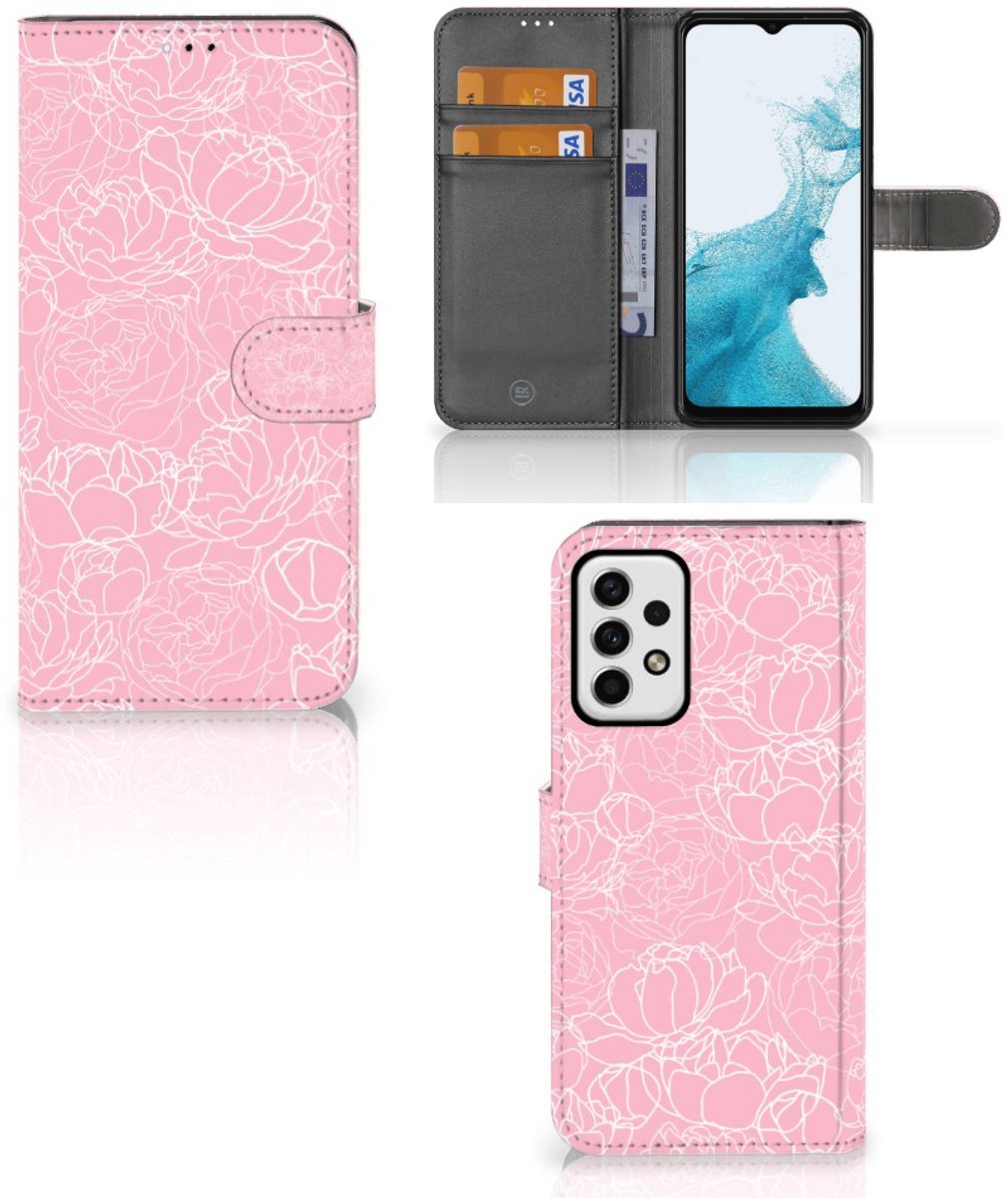 Samsung Galaxy A23 Hoesje White Flowers
