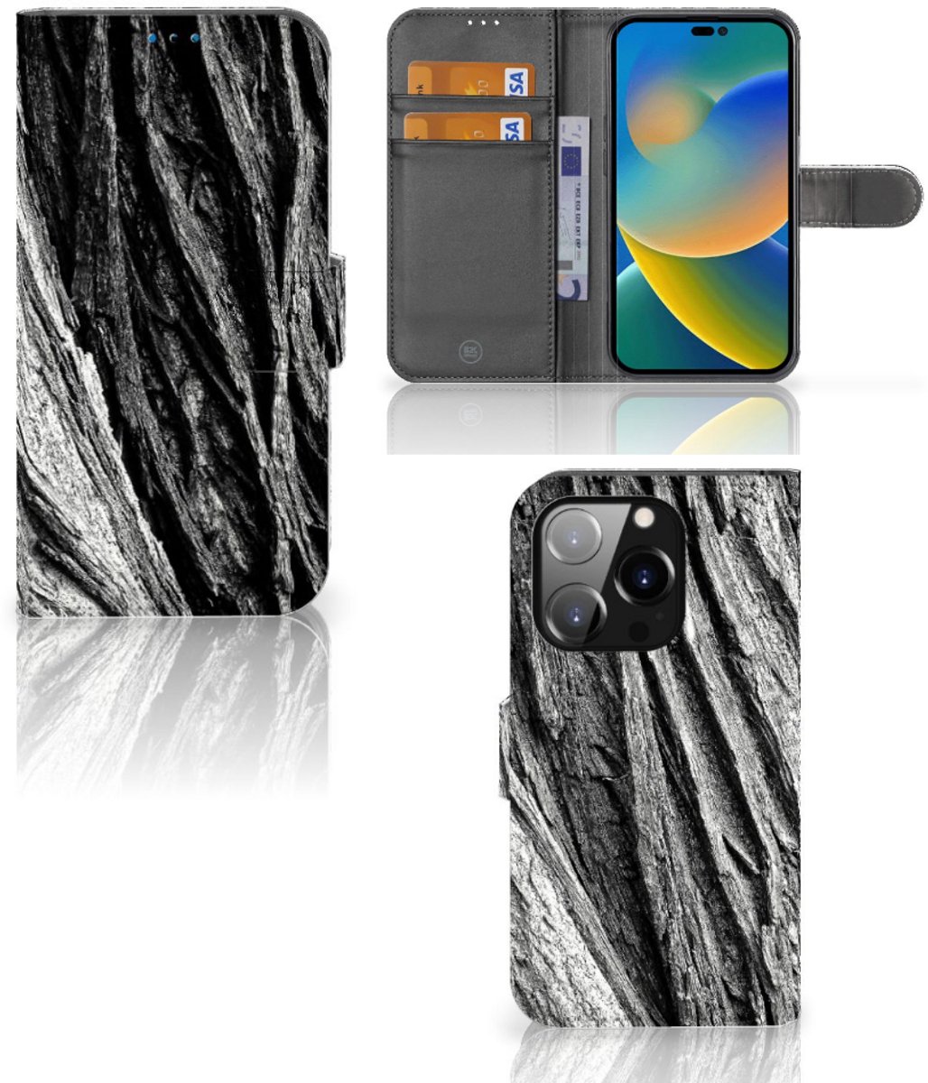 Book Style Case iPhone 14 Pro Boomschors Grijs