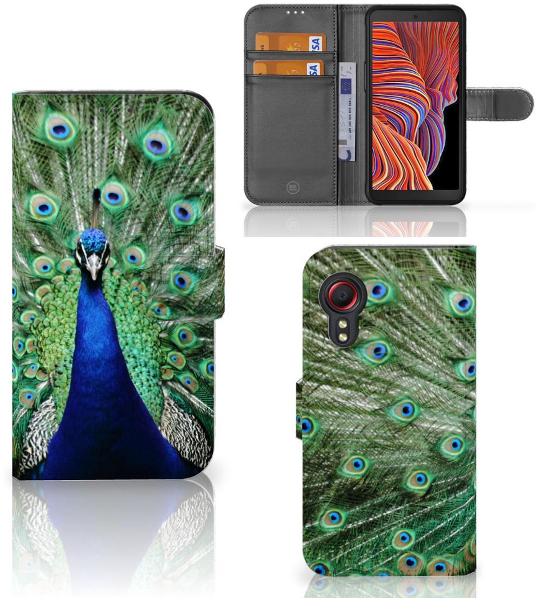 Samsung Galaxy Xcover 5 Telefoonhoesje met Pasjes Pauw