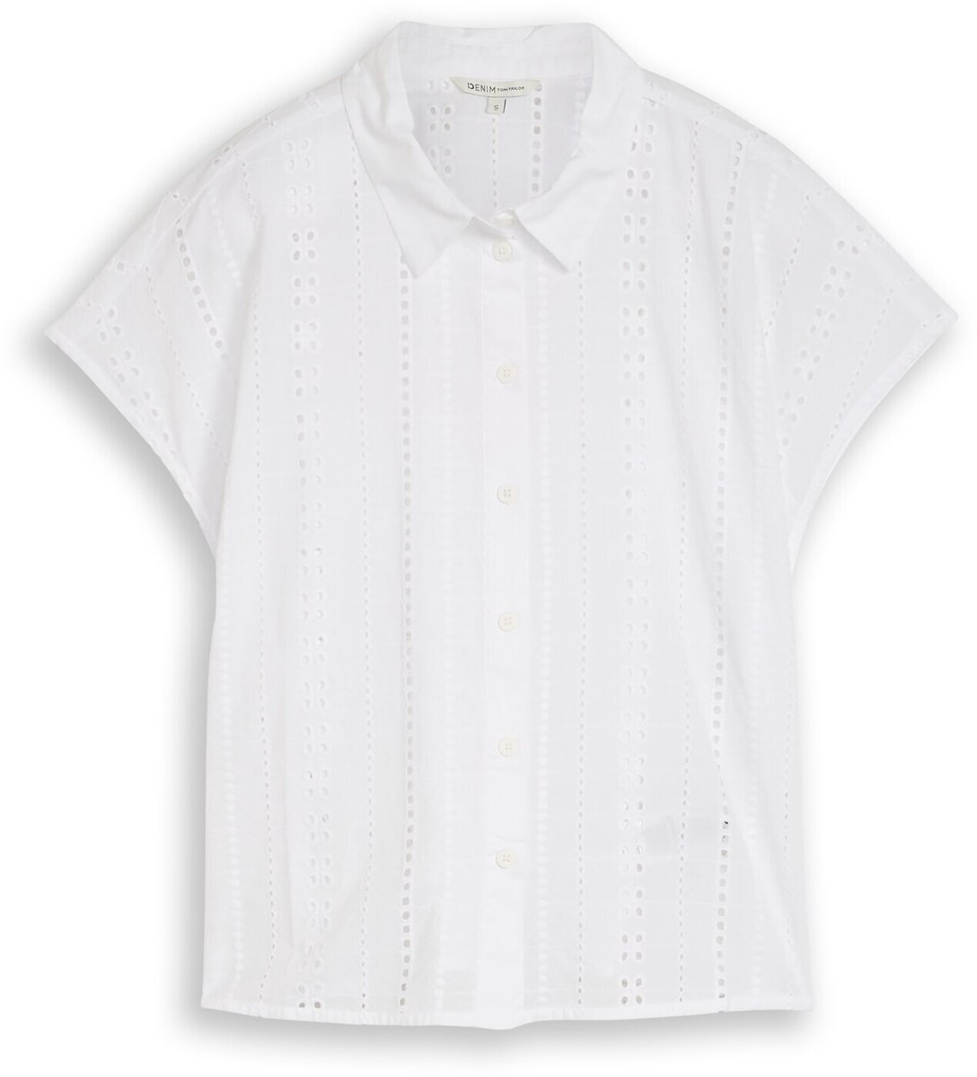 Tom Tailor Denim - Blouse met ajourborduurwerk - Maat XXL - White