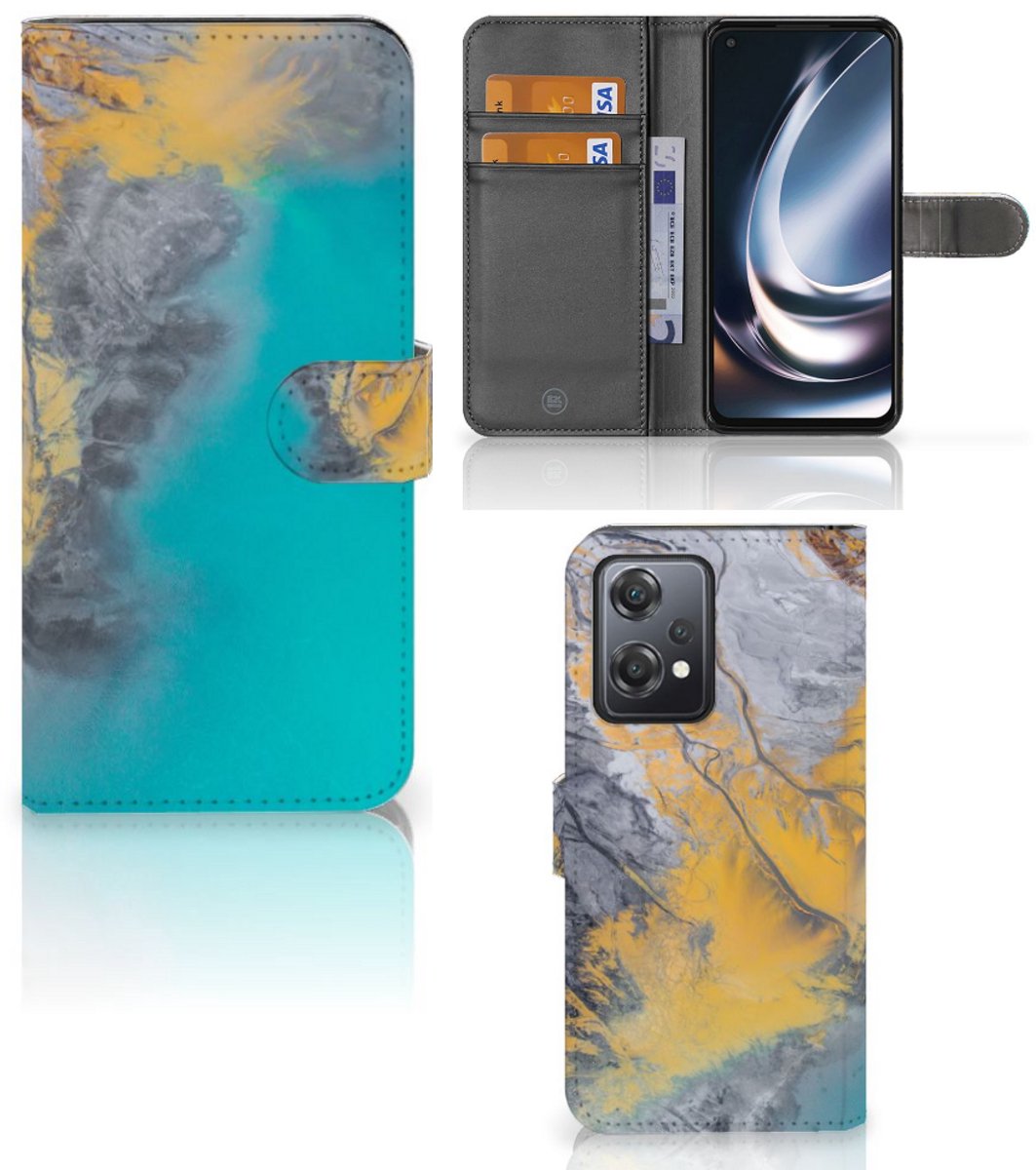 OnePlus Nord CE 2 Lite Bookcase Marble Blue Gold