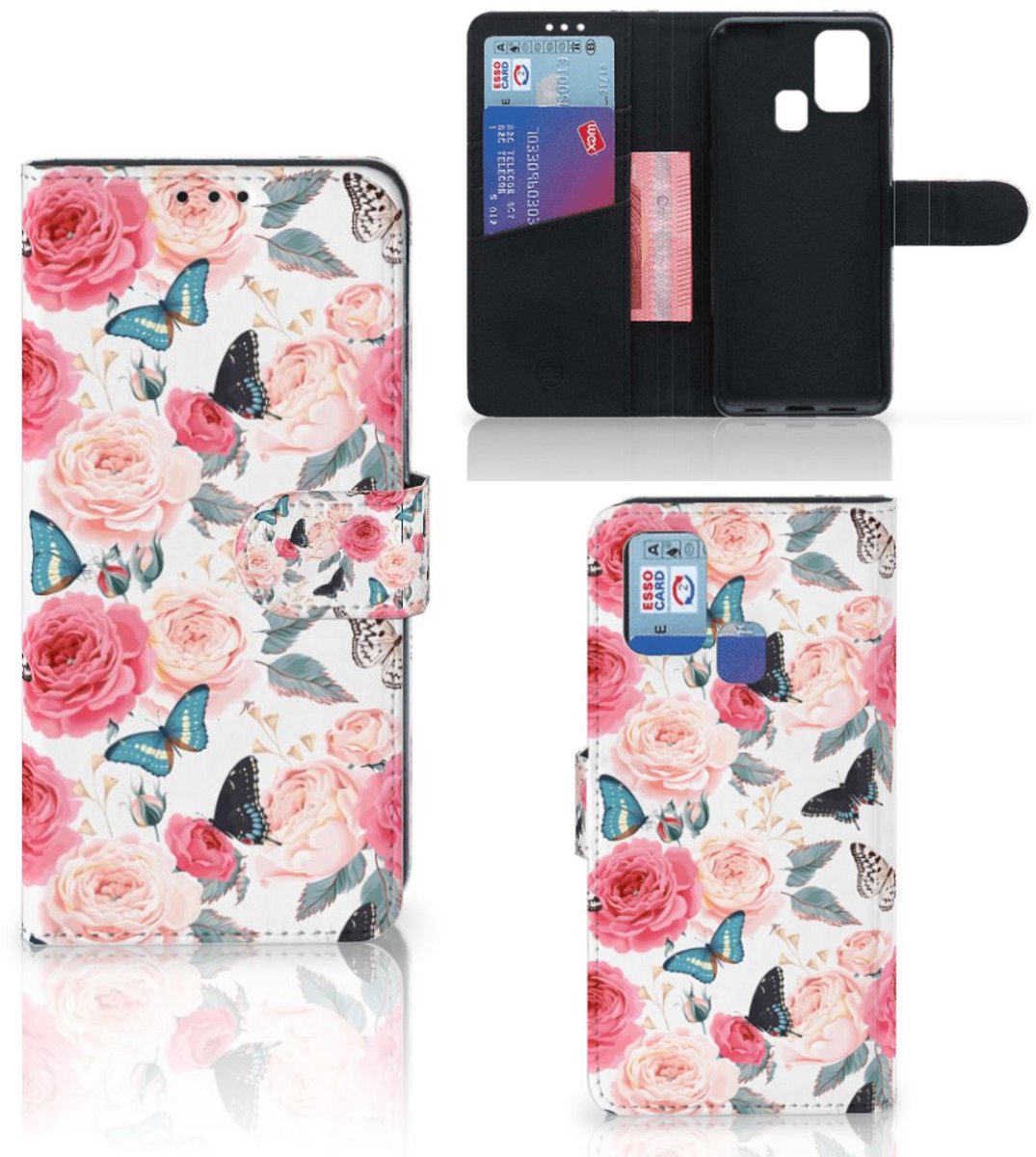 Samsung Galaxy M31 Hoesje Butterfly Roses