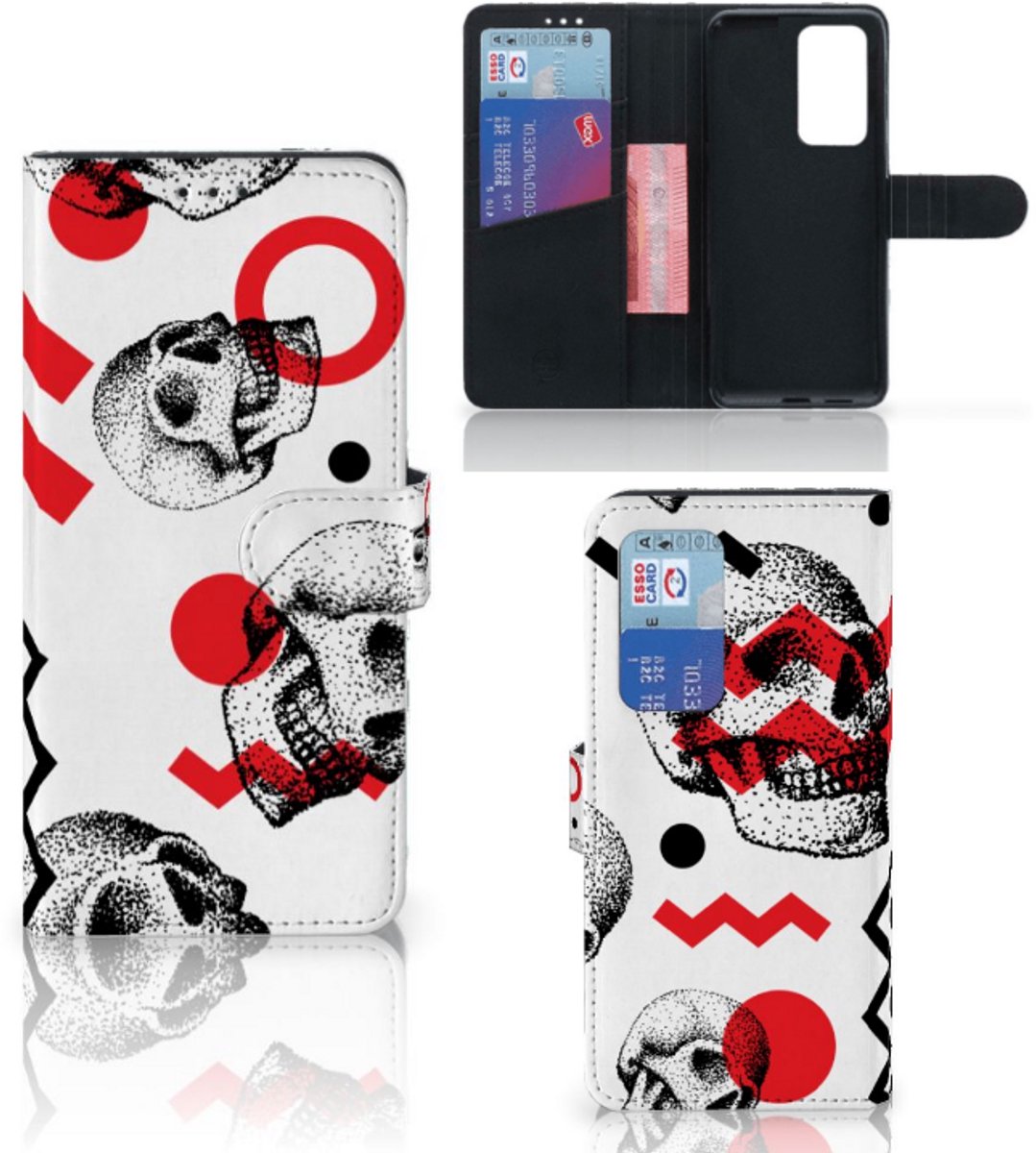 Telefoonhoesje met Naam Huawei P40 Pro Skull Red