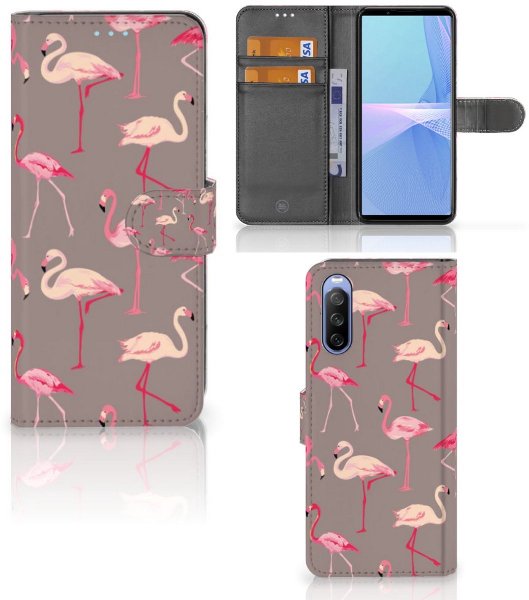 Sony Xperia 10 III Telefoonhoesje met Pasjes Flamingo