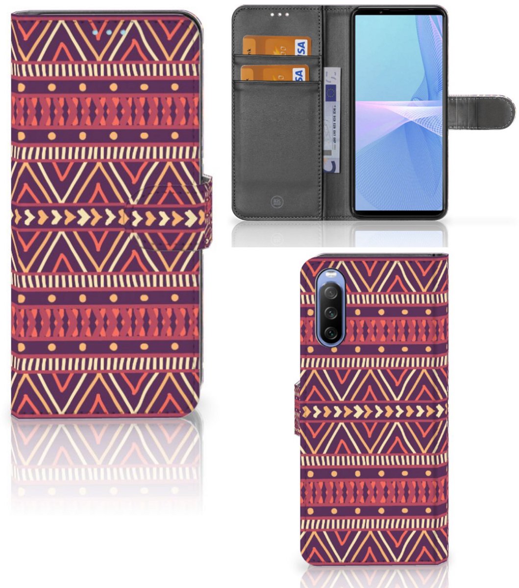 Sony Xperia 10 III Telefoon Hoesje Aztec Paars