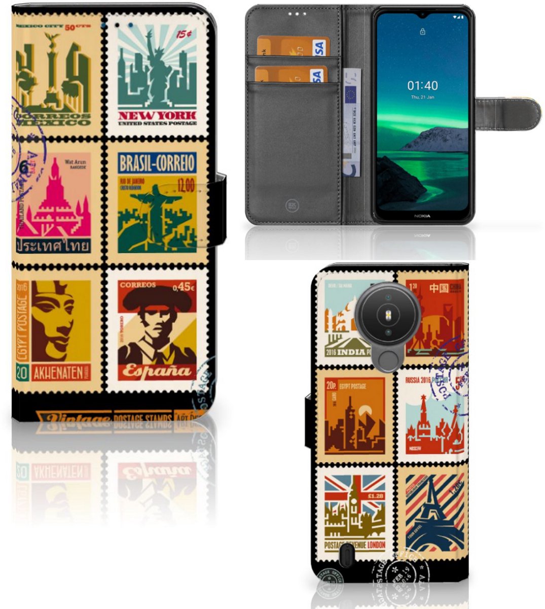 Nokia 1.4 Flip Cover Postzegels