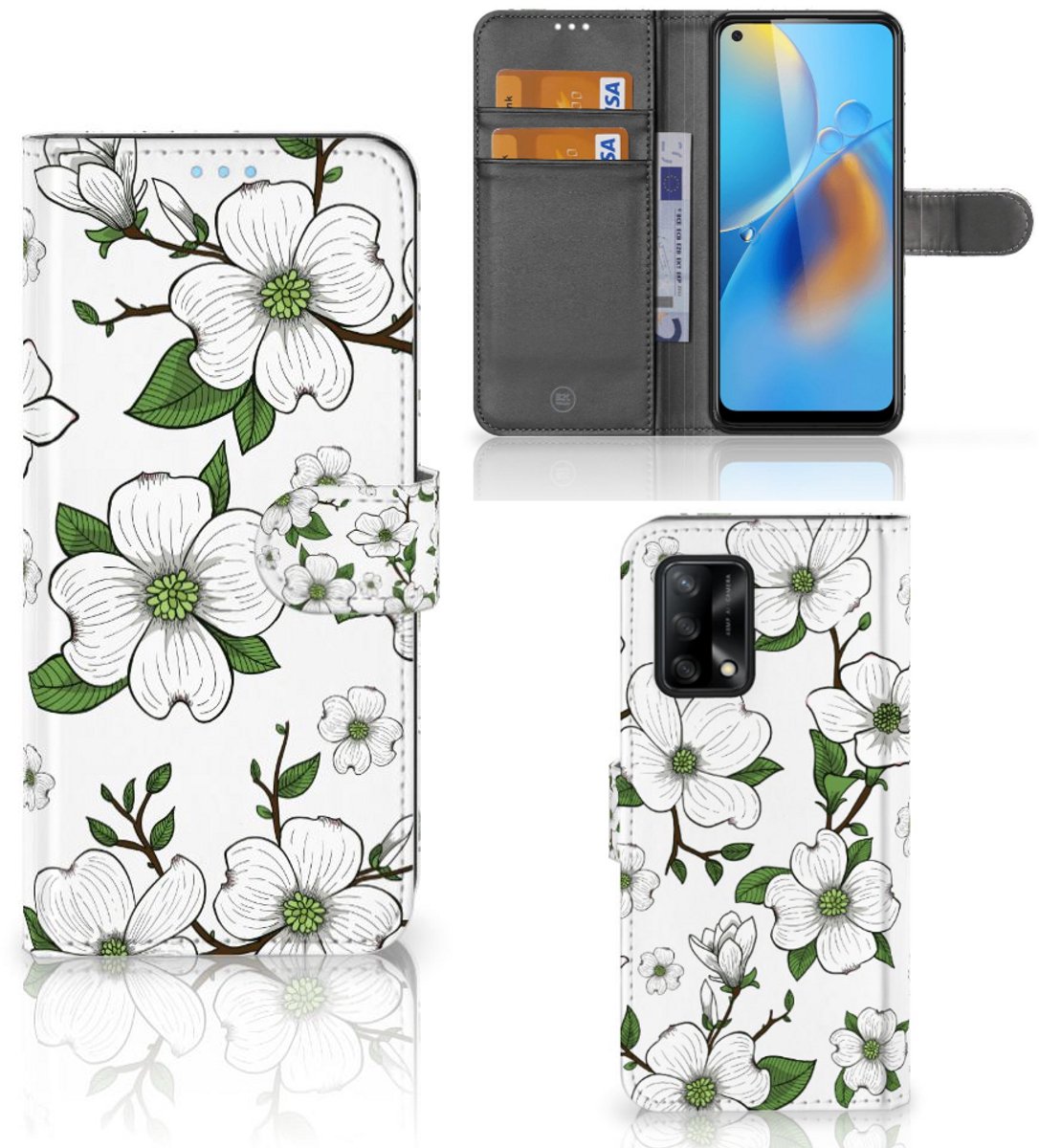 OPPO A74 4G Hoesje Dogwood Flowers