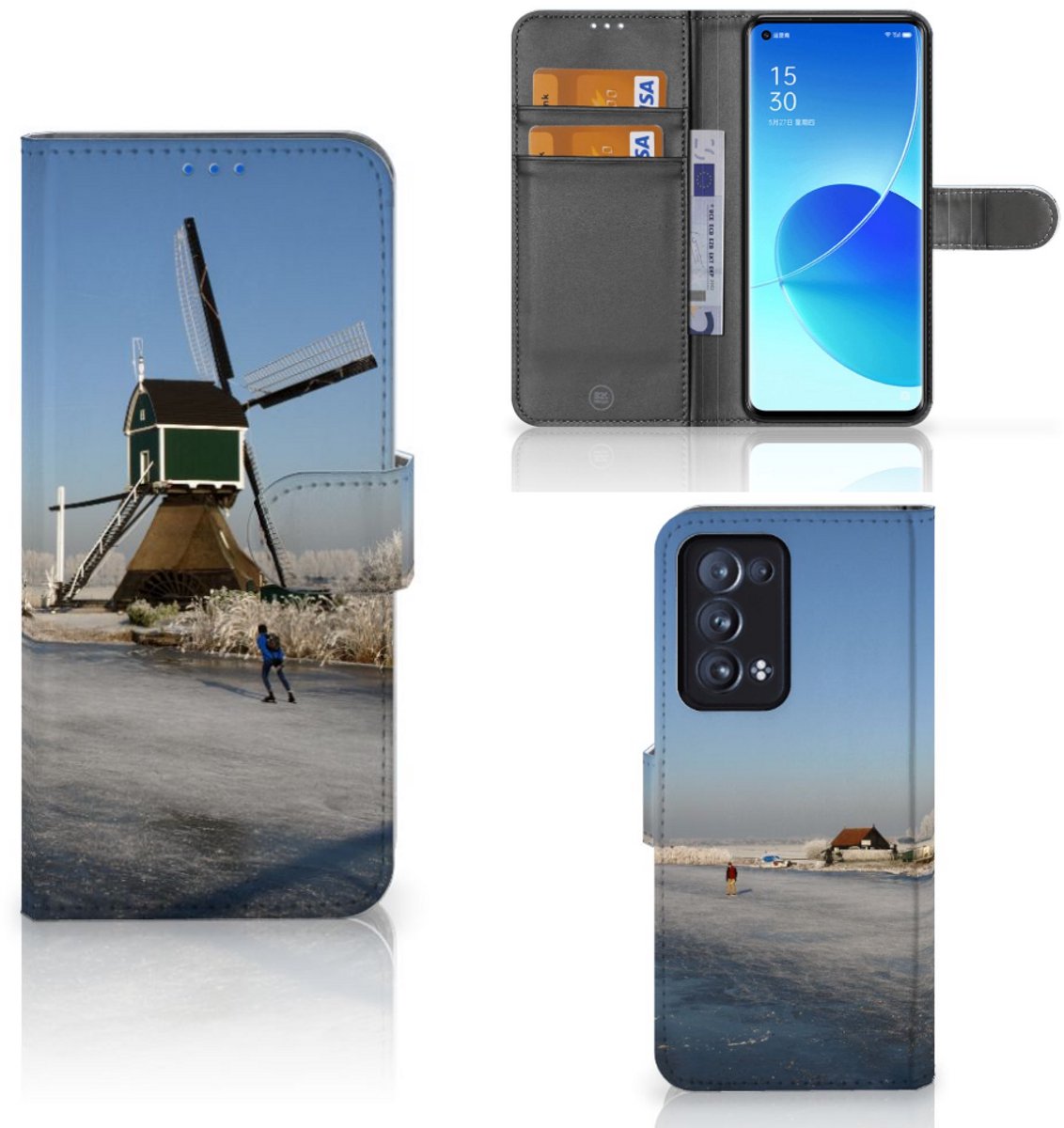 OPPO Reno 6 Pro Plus 5G Flip Cover Schaatsers