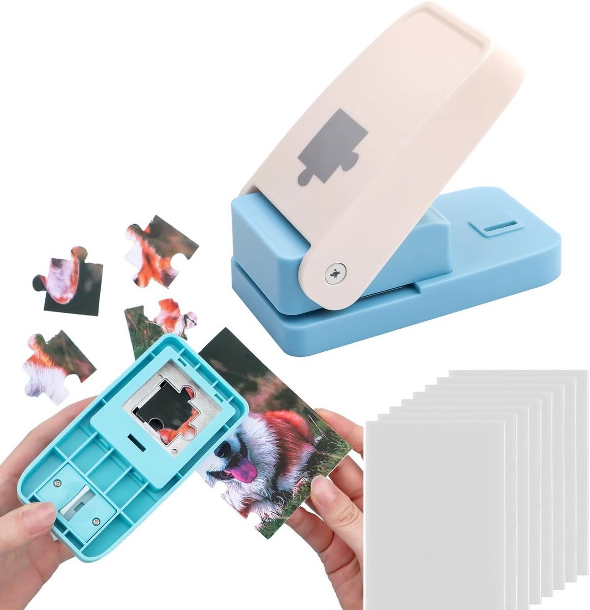 Puzzel Maker Machine - Puzzel Snijder - Handgemaakte Knutselprojecten - Inclusief 20 Zelfklevende Foam Velletjes