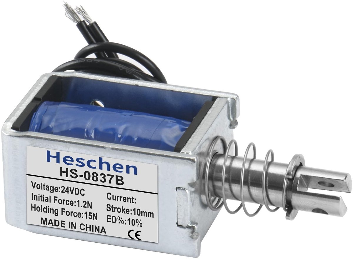 ONF3 - Solenoïde Elektromagneet - DC24V 15N - Open Frame Deurslot - 10mm Slag - Push Pull Type - Geschikt voor Vending Machines - HS-0837B