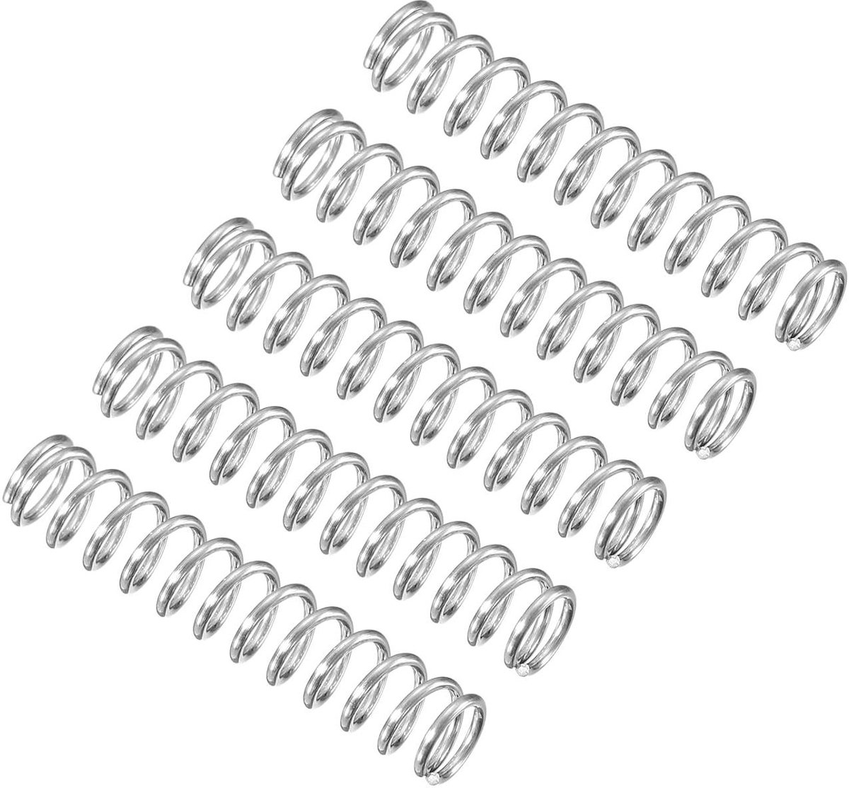 Compressieveren RVS - Drukveren Staal - Machines Repareren - Gelijkmatige Afstand - 6 mm OD 30 mm Lengte - Zilverkleurig