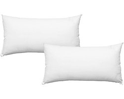 Kussen van holle vezels - Slaapkussen microvezel - Comfortabel slapen - Vormvast en ademend - 70 x 40 cm - Wit