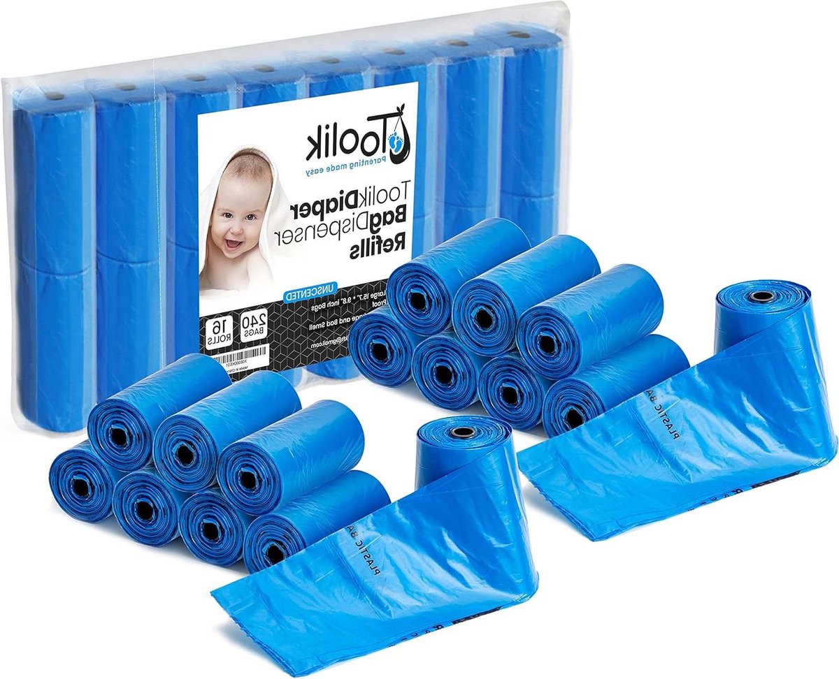 Luierafvalzakken Navullingen - Wegwerpzakjes Luiers - Luierwissel Onderweg - Scheurbestendig Lekvrij - 240 Stuks - Blauw