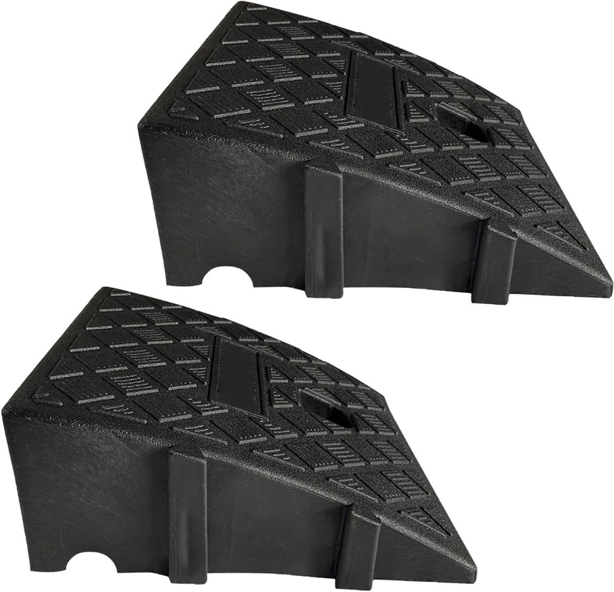 Stoeprandhelling - Drempelhulp Oprit - Mobiliteit Verbeteren - Antislip Rooster Design - 11 cm hoog - Zwart