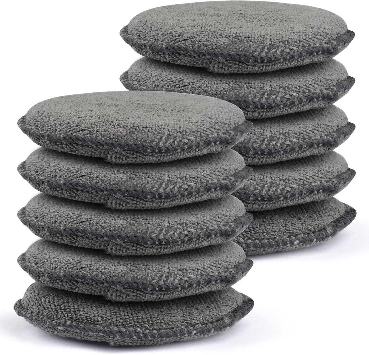 Wax Applicator Pads - Poetsblokken - Auto Reinigen - Met Vinger Pocket - 10 Stuks - Grijs