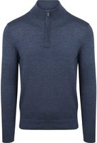 Suitable Merino Half Zip Trui Denim Blauw - Maat L - Heren - Quarter zip - Schipperstrui met rits - Volwassen mannen