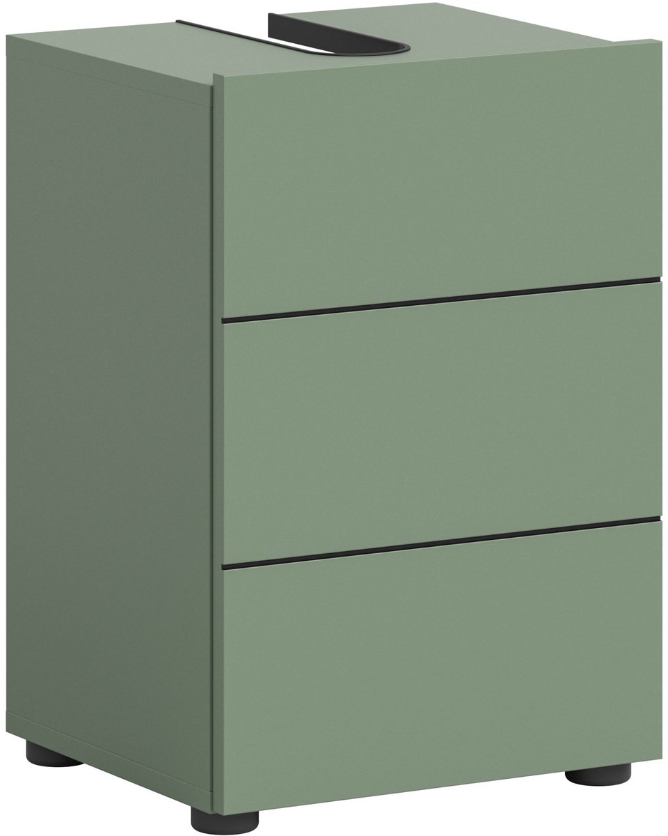 Badmeubel Vira Xonox - Melamine Smoke Green - 38x56x34 Cm - Xonox - Badkamer Enkele Wastafelonderkast - Groen - Spaanplaat