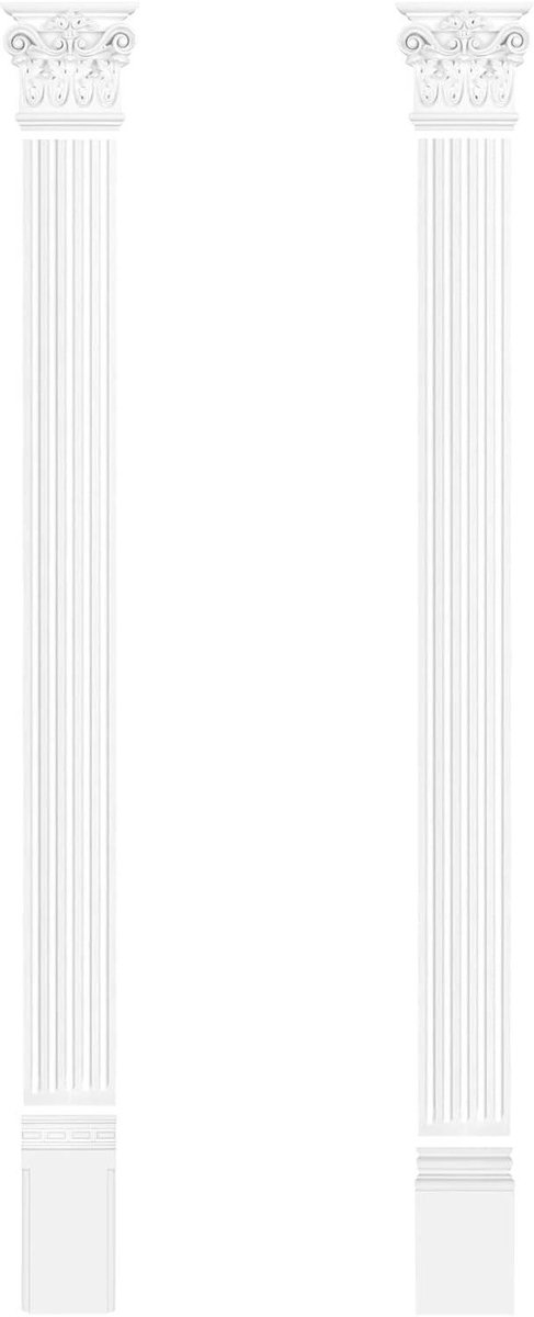 Pilaster complete set - Wandornament zuil - Gevel decoreren - PU hardschuim - 2490 mm hoogte - Wit