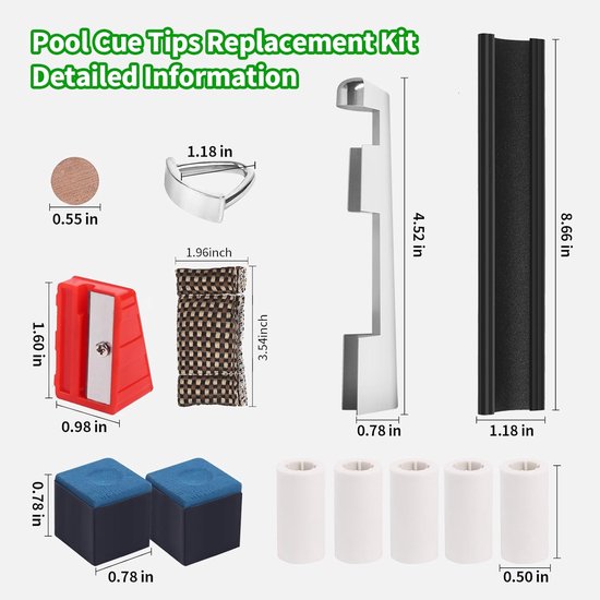 Pool Keu Reparatiekit - Biljart Keu Onderhoud - Keu Reparen - Compleet 39 Delig — afbeelding 5