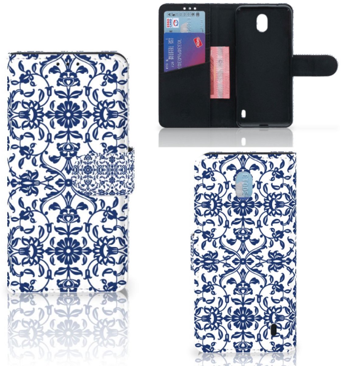 Nokia 1 Plus Hoesje Flower Blue