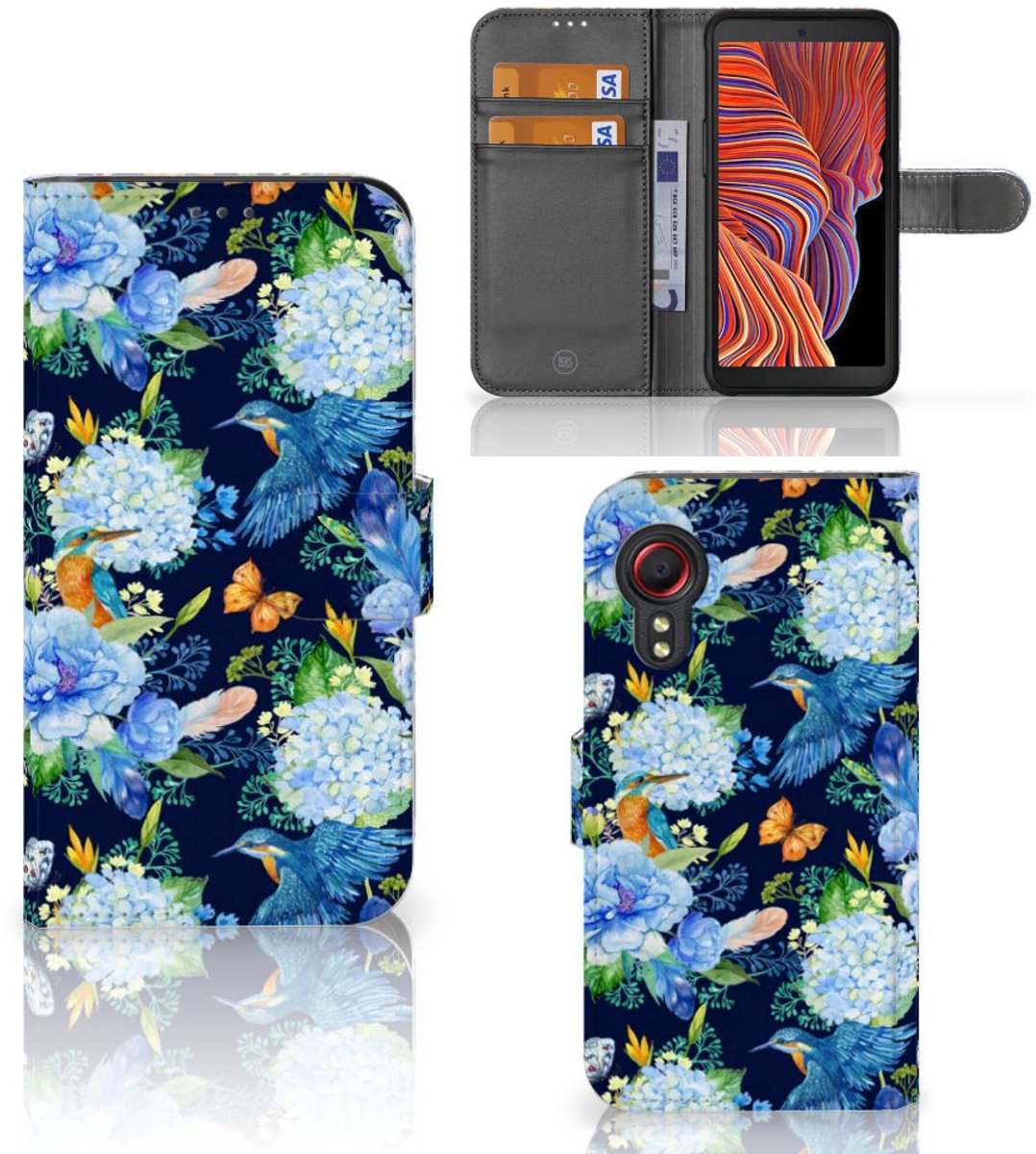 Telefoonhoesje met Pasjes voor Samsung Galaxy Xcover 5 IJsvogel