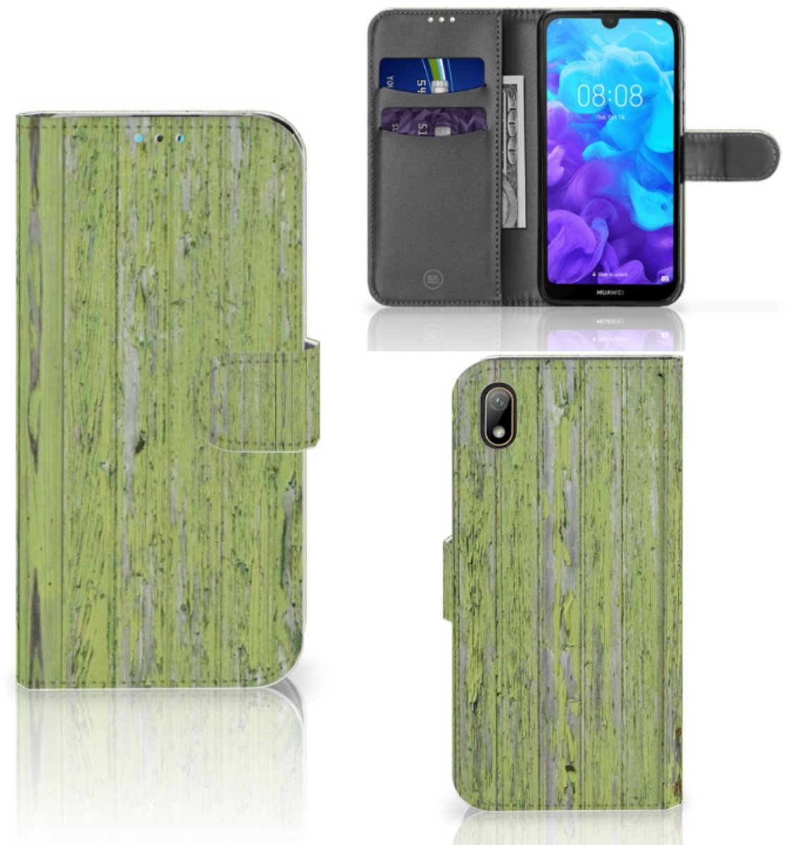 Huawei Y5 (2019) Book Style Case Green Wood