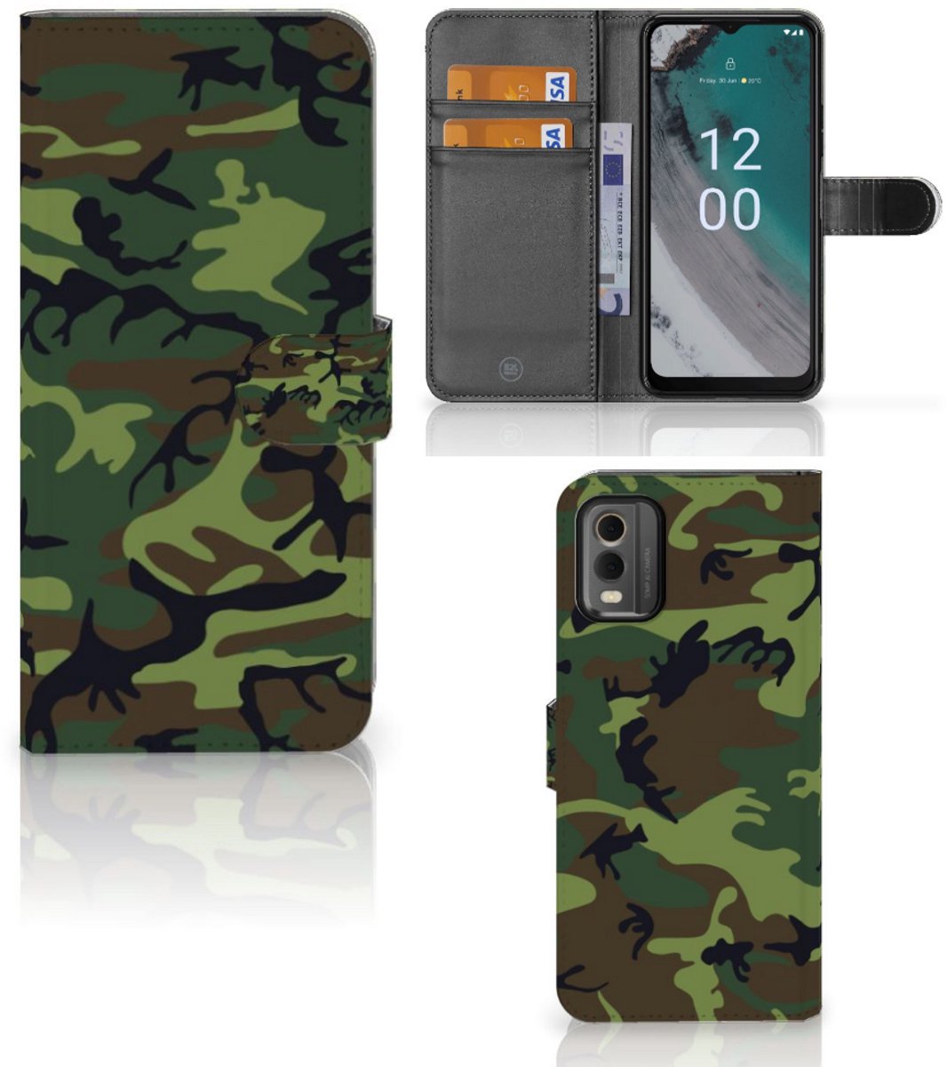 Nokia C32 Telefoon Hoesje Army Dark