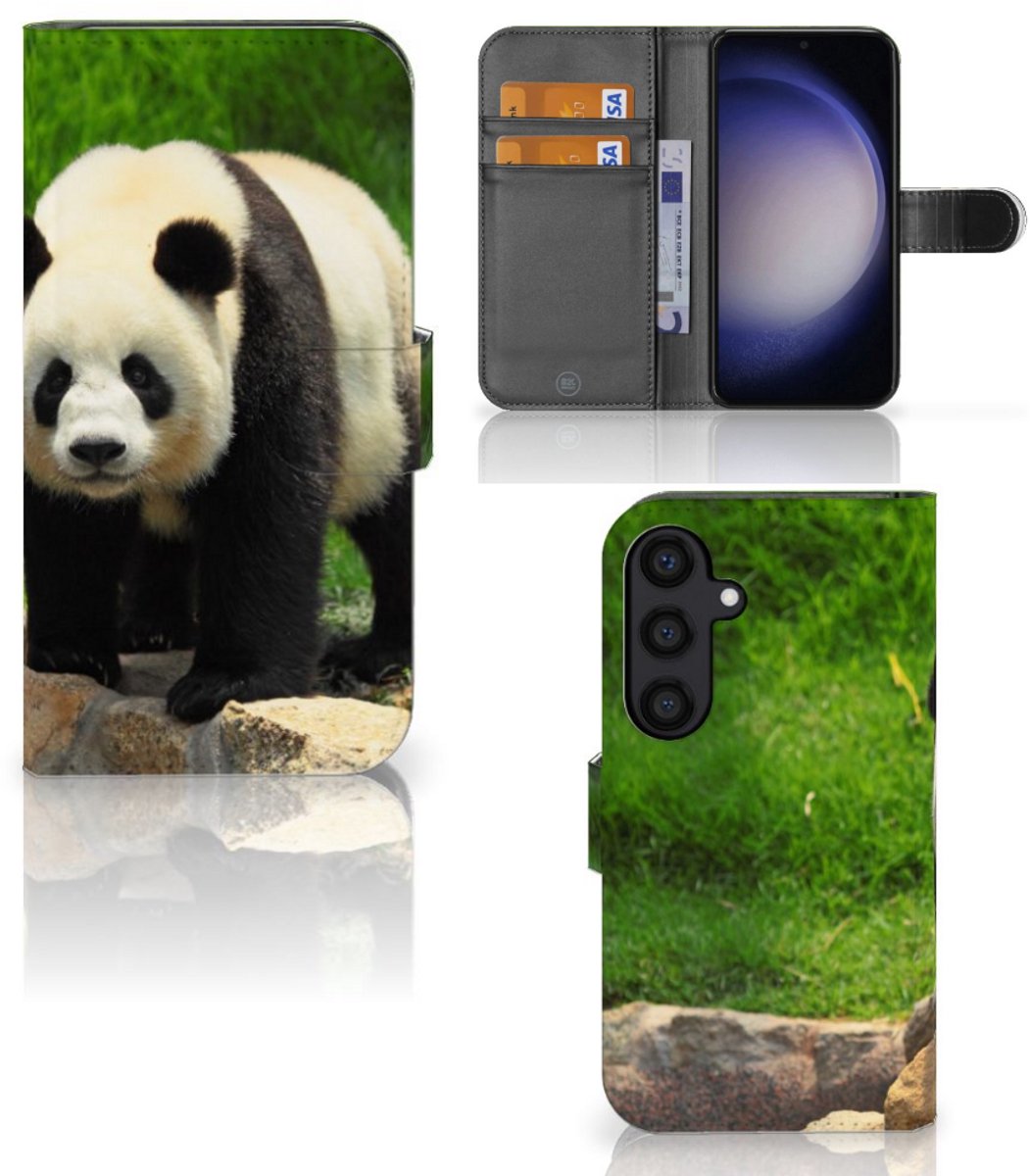 Samsung Galaxy S24 Telefoonhoesje met Pasjes Panda