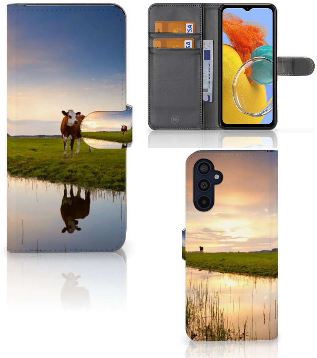 Samsung Galaxy M14 Telefoonhoesje met Pasjes Koe