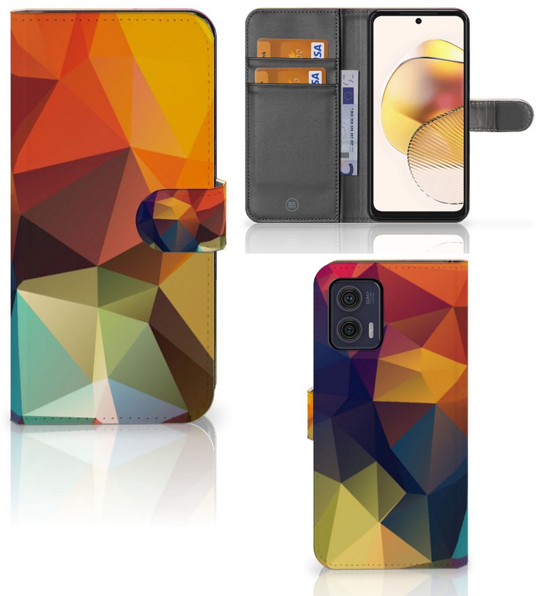 Motorola Moto G73 Book Case Polygon Color