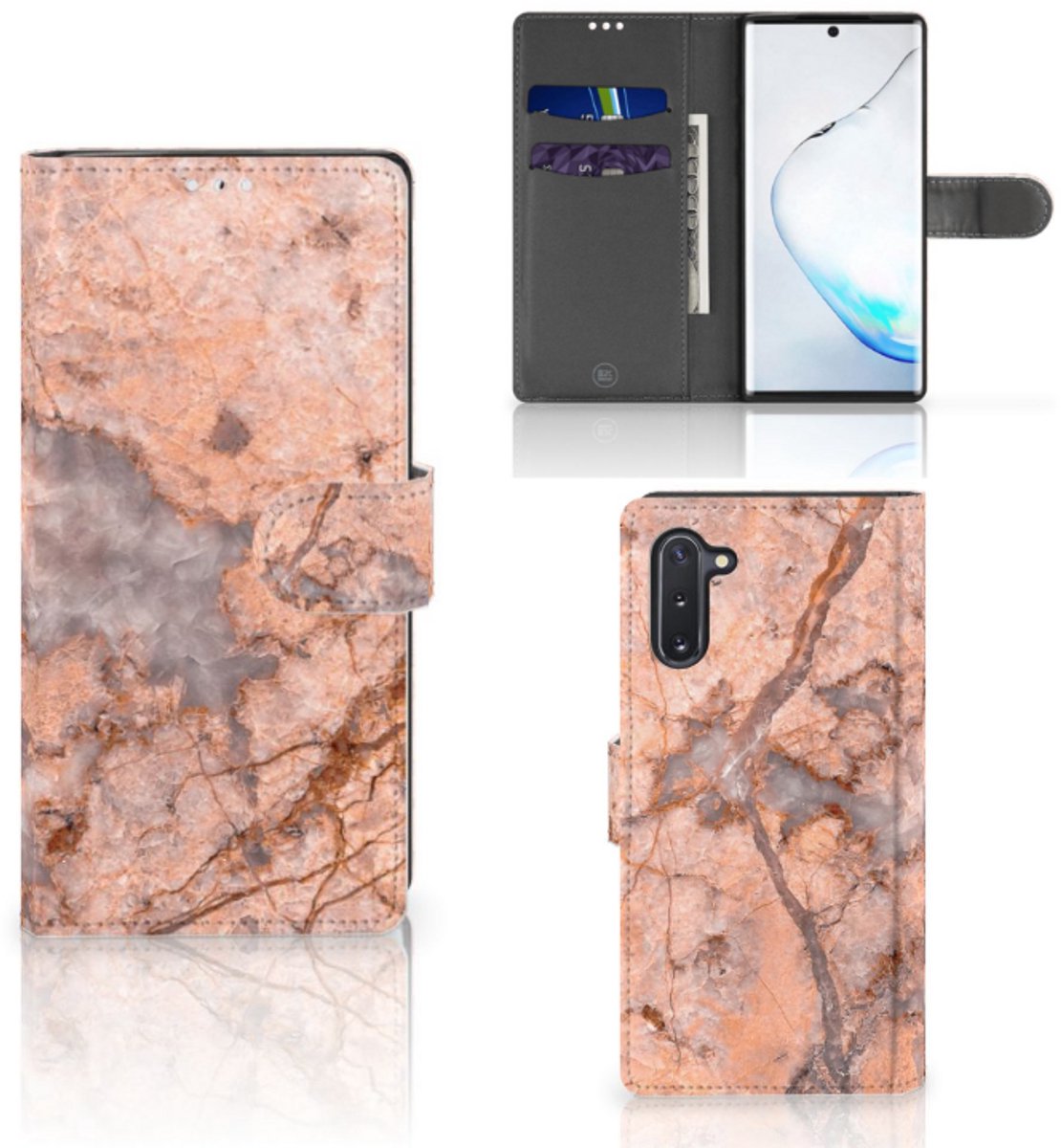 Samsung Galaxy Note 10 Bookcase Marmer Oranje