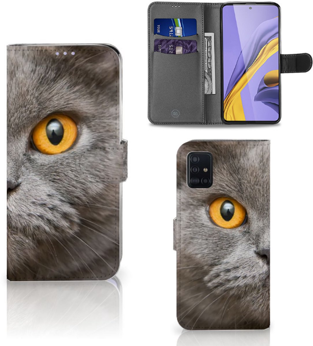 Telefoonhoesje met Pasjes Samsung Galaxy A51 Britse Korthaar