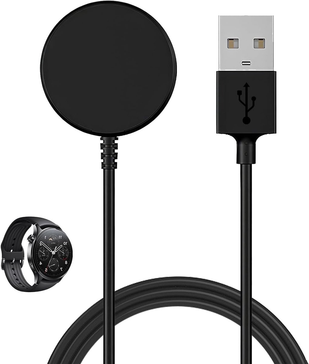 Oplaadkabel voor Galaxy Watch 5/5 Pro/4/4 Classic/6/6 Classic/Active 2/3, 100cm USB, Snelladen, Magnetisch en Betrouwbaar Accessoire voor Smartwatches