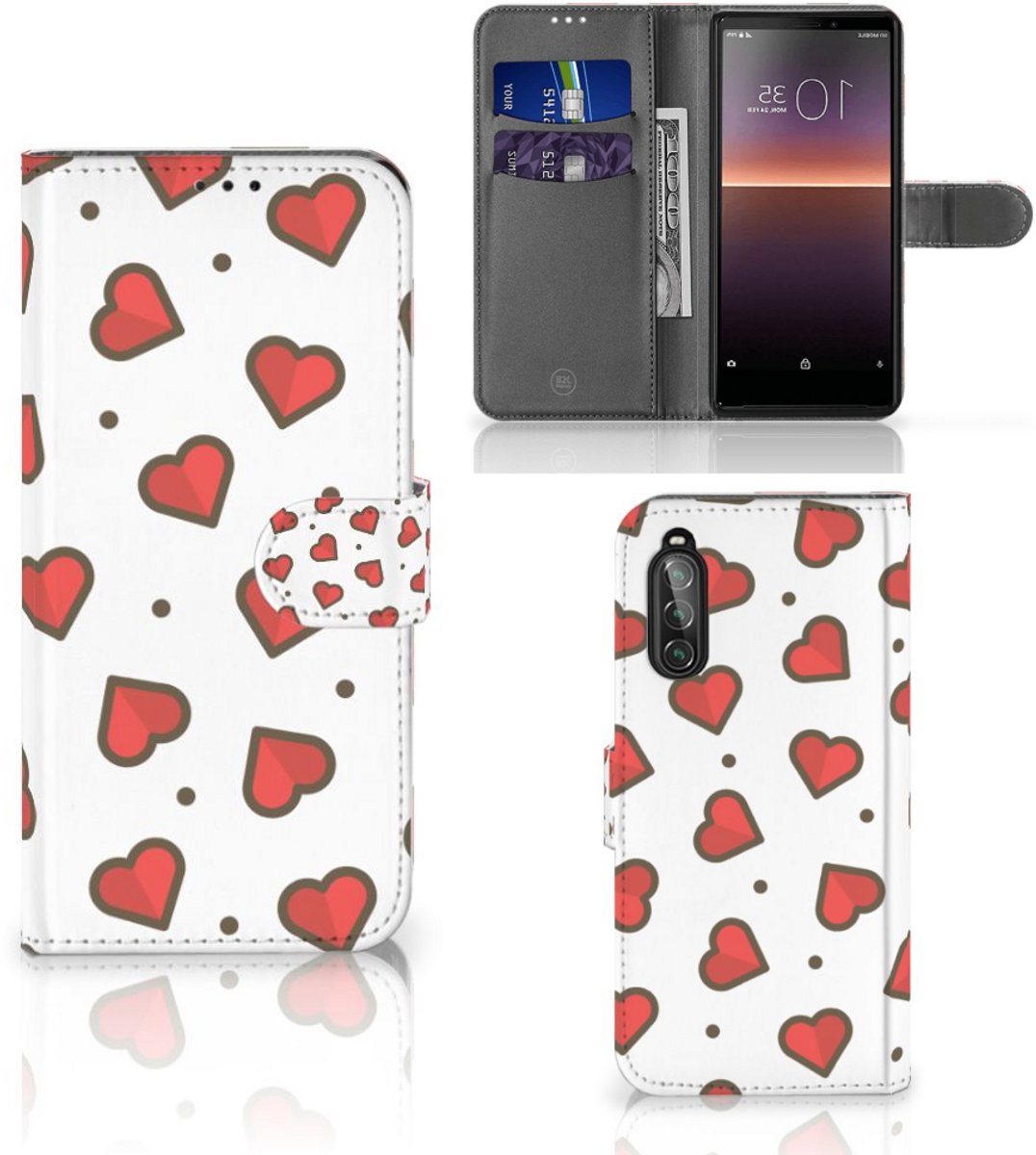 Sony Xperia 10 II Telefoon Hoesje Hearts
