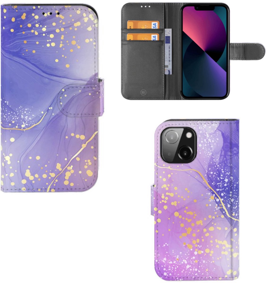 Hoesje voor iPhone 13 Mini Watercolor Paars