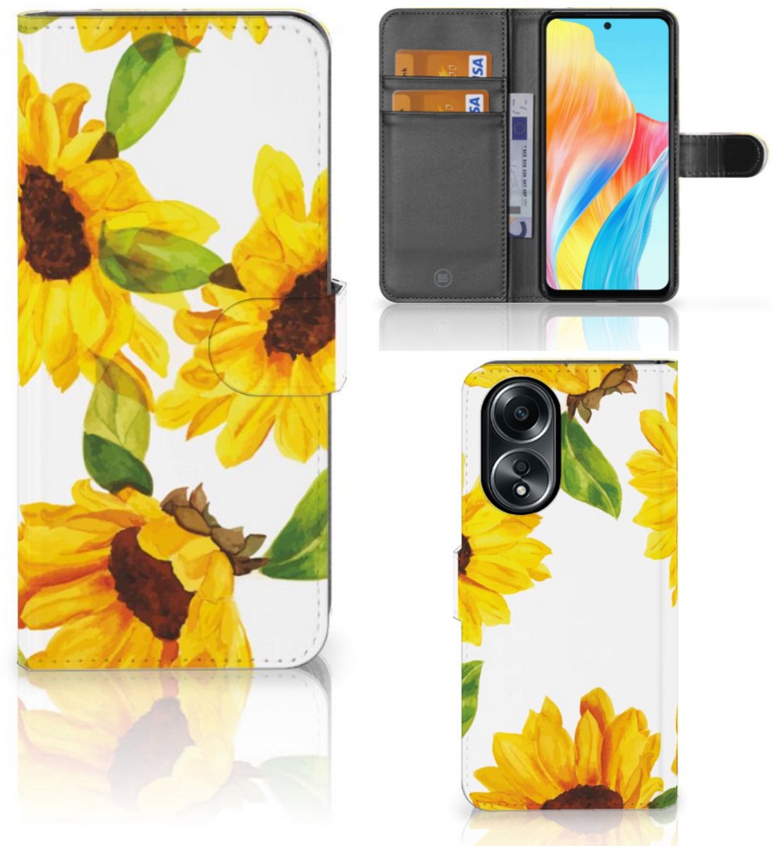 Hoesje voor OPPO A58 4G Zonnebloemen