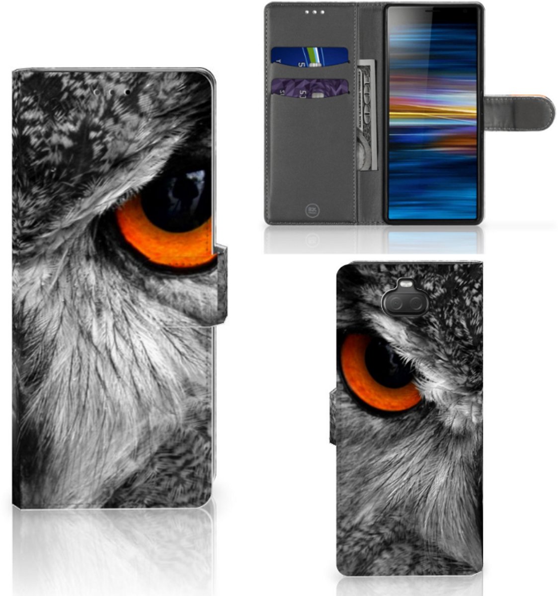 Sony Xperia 10 Telefoonhoesje met Pasjes Uil