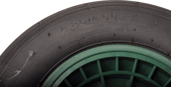 Kruiwagenwiel - 4.00-8 - luchtband en kunststof velg - 250 kg maximale belasting - 20 mm asgat/naafdiameter - inclusief rollager van HBM — afbeelding 4
