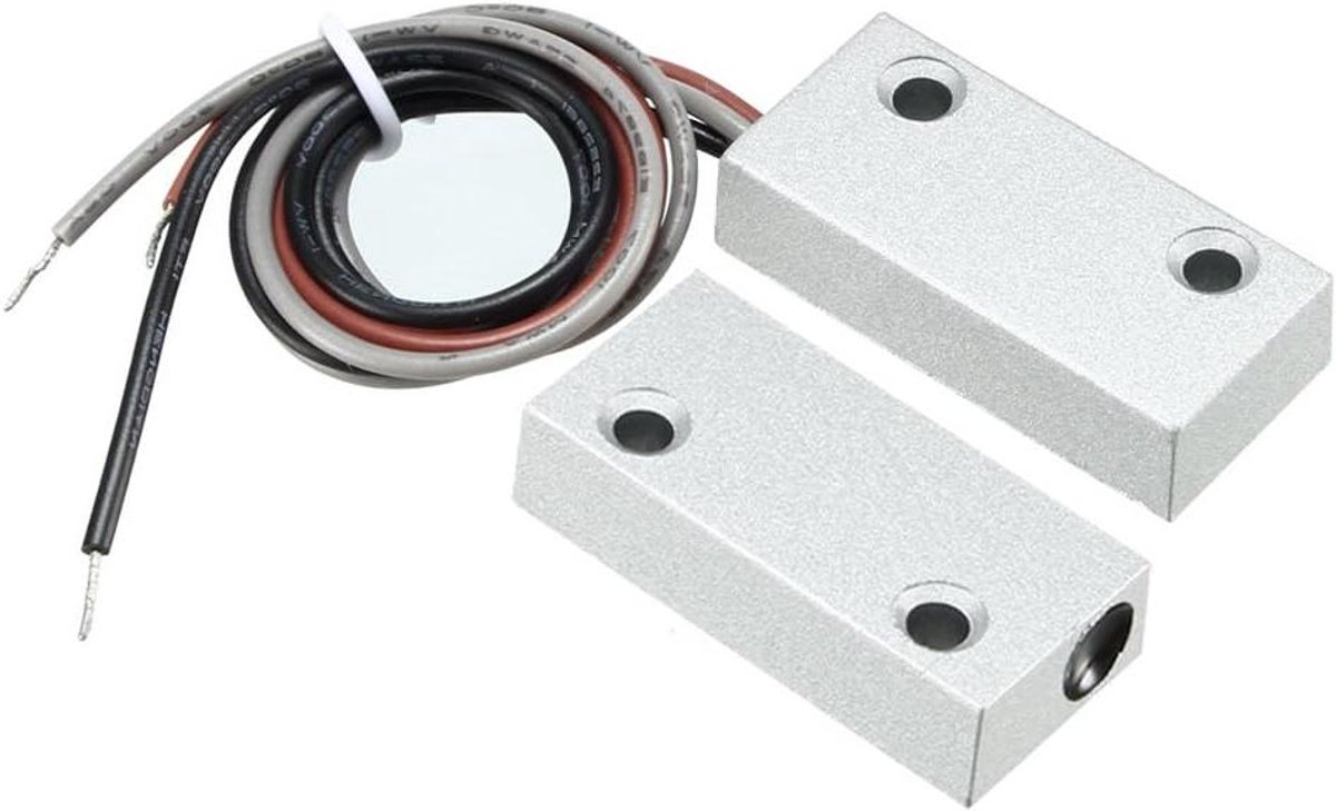 Deurschakelaar Magneet - Contact Sensor - Beveiliging - Normaal Gesloten/Open - 20-30 mm - Zilvergrijs