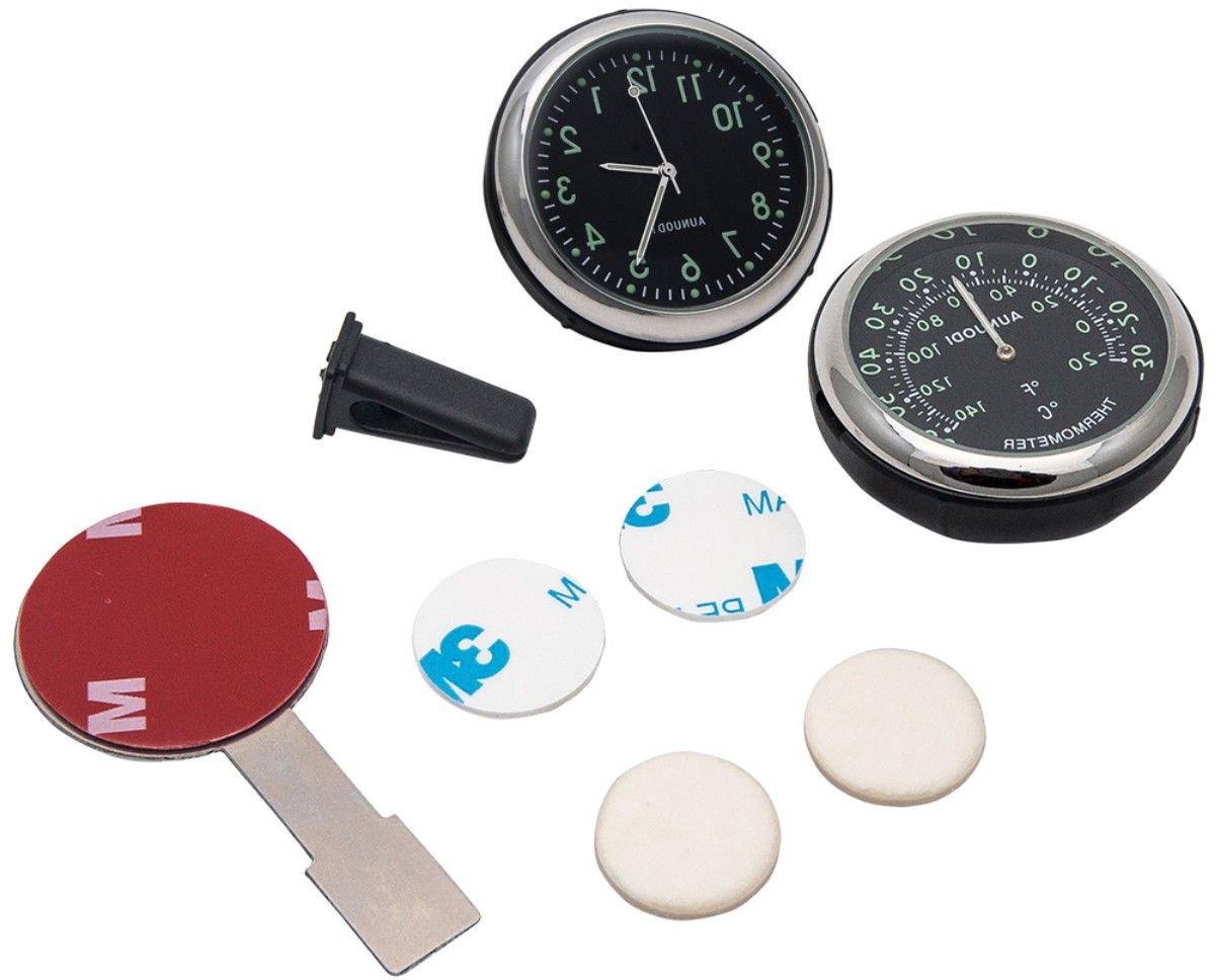 Auto Thermometer Klok - Auto Klok - Temperatuur Monitoren - Lichtgevend Display - 4x4x4cm - Zwart