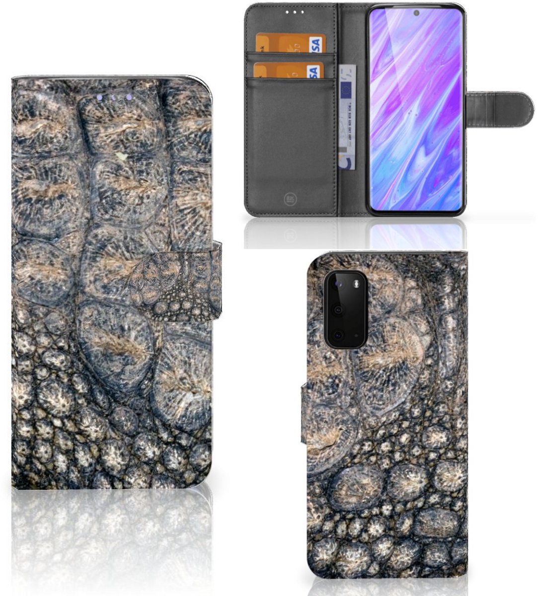 Samsung Galaxy S20 Telefoonhoesje met Pasjes Krokodillenprint