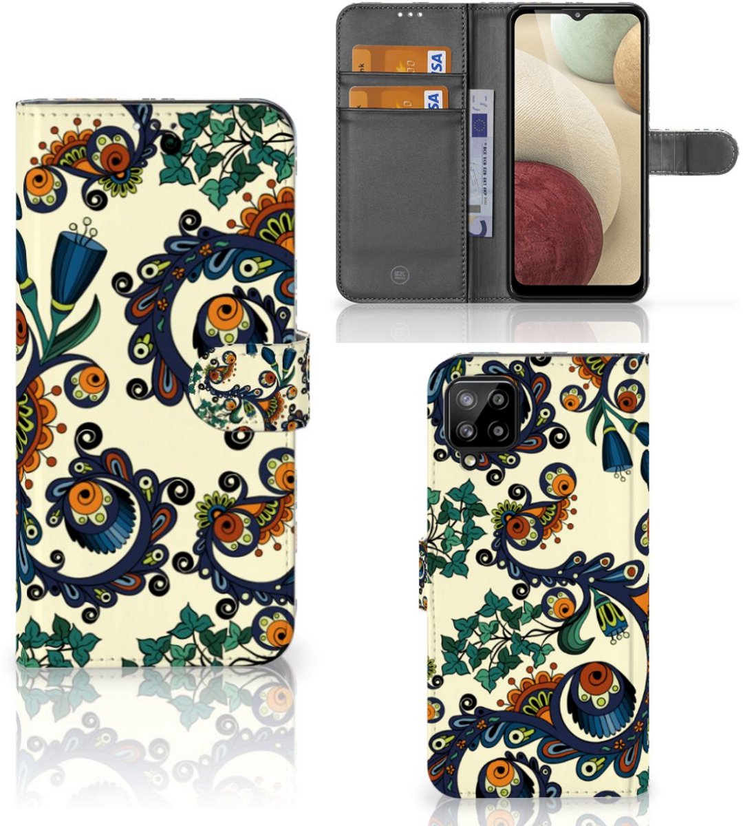Wallet Case Samsung Galaxy A12 Barok Flower