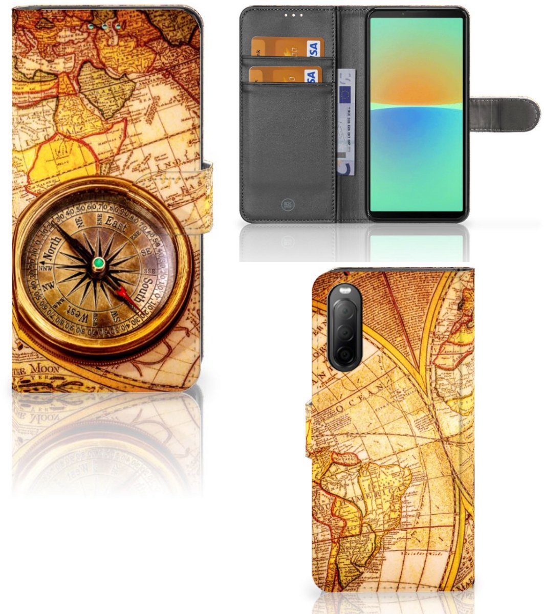Book Case voor Sony Xperia 10 IV Flip Cover Kompas