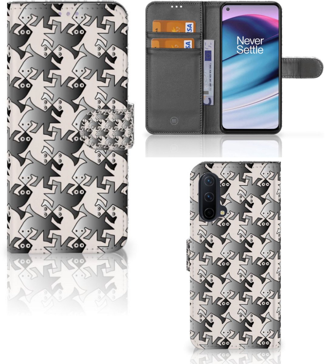 OnePlus Nord CE 5G Telefoonhoesje met Pasjes Salamander Grey